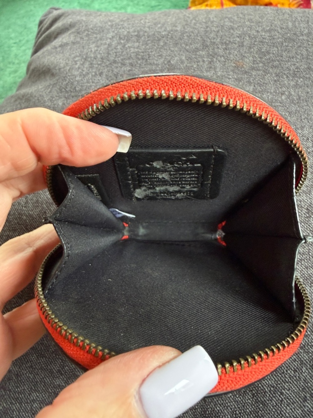 COACH Pac-Man Cherry Red Round Zip Coin Case - Picture 6 of 6
